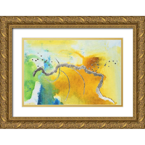 Embellished Tropical Cocktail I Gold Ornate Wood Framed Art Print with Double Matting by Combs, Joyce