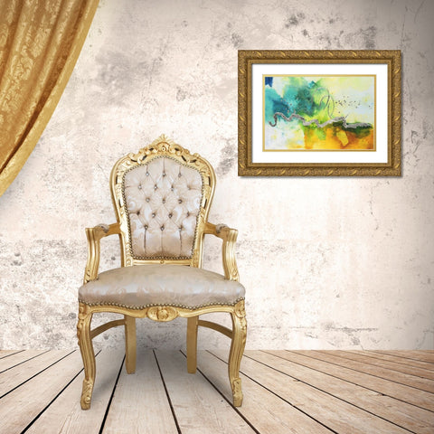 Embellished Tropical Cocktail II Gold Ornate Wood Framed Art Print with Double Matting by Combs, Joyce