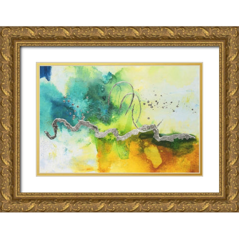 Embellished Tropical Cocktail II Gold Ornate Wood Framed Art Print with Double Matting by Combs, Joyce