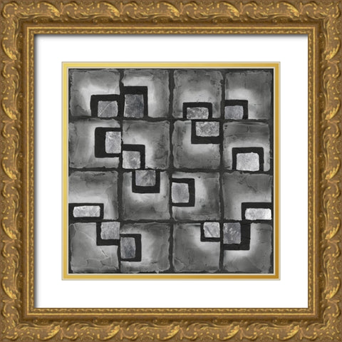 Shadow Squares II Gold Ornate Wood Framed Art Print with Double Matting by Willett, Michael
