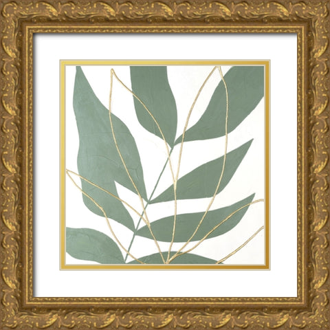 Layers of Leaves II Gold Ornate Wood Framed Art Print with Double Matting by Lam, Vanna