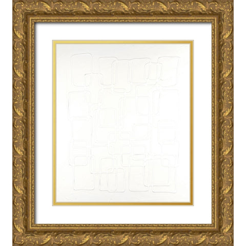 Quadratics II Gold Ornate Wood Framed Art Print with Double Matting by Willett, Michael