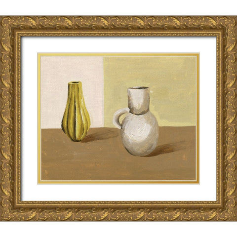 Vases II Gold Ornate Wood Framed Art Print with Double Matting by Wang, Melissa
