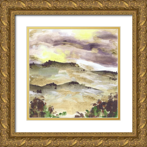 Misty Sunset I Gold Ornate Wood Framed Art Print with Double Matting by Wang, Melissa