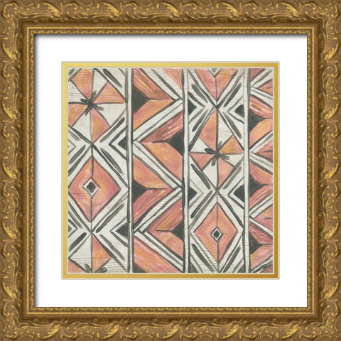 Sunset Chevron I Gold Ornate Wood Framed Art Print with Double Matting by Vess, June Erica