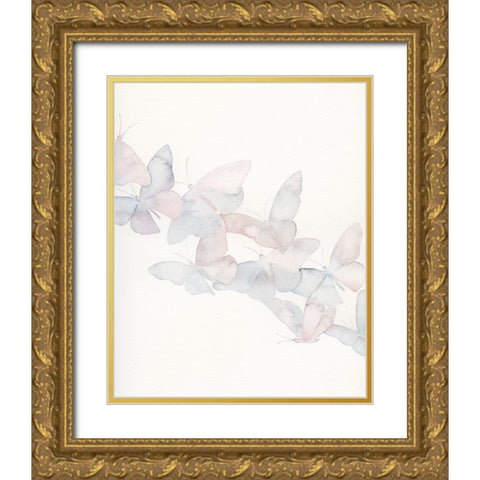 Crystalline Butterflies I Gold Ornate Wood Framed Art Print with Double Matting by Popp, Grace