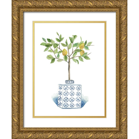 Growing Lemon II Gold Ornate Wood Framed Art Print with Double Matting by Wang, Melissa