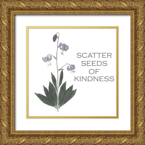 Scatter Floral Inspiration I Gold Ornate Wood Framed Art Print with Double Matting by Vision Studio