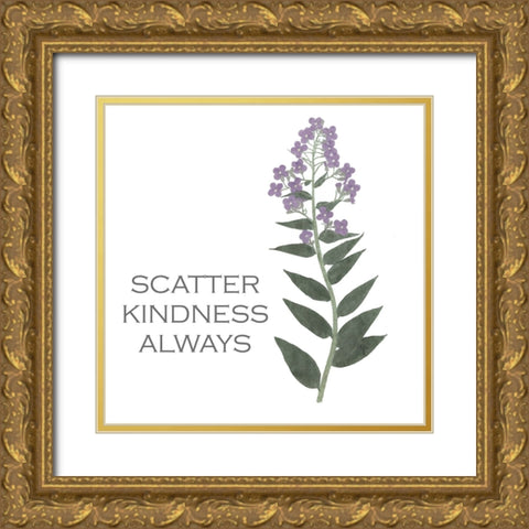 Scatter Floral Inspiration II Gold Ornate Wood Framed Art Print with Double Matting by Vision Studio