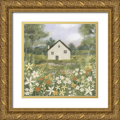 Storybook Cottage I Gold Ornate Wood Framed Art Print with Double Matting by Barnes, Victoria