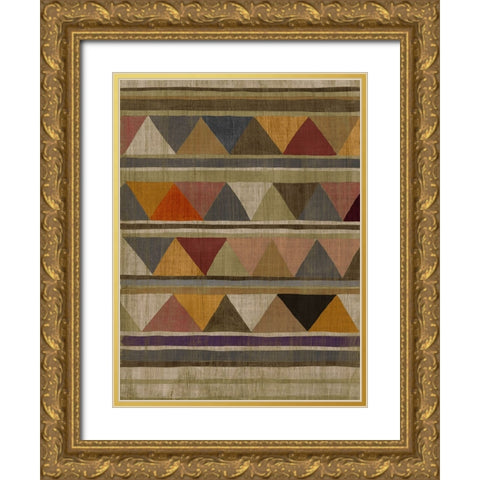 Multicolored Tapestry I Gold Ornate Wood Framed Art Print with Double Matting by Zarris, Chariklia