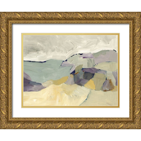 Misty Bluffs II Gold Ornate Wood Framed Art Print with Double Matting by Barnes, Victoria