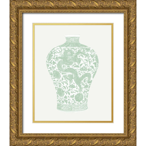 Mint Vases IV Gold Ornate Wood Framed Art Print with Double Matting by Wang, Melissa