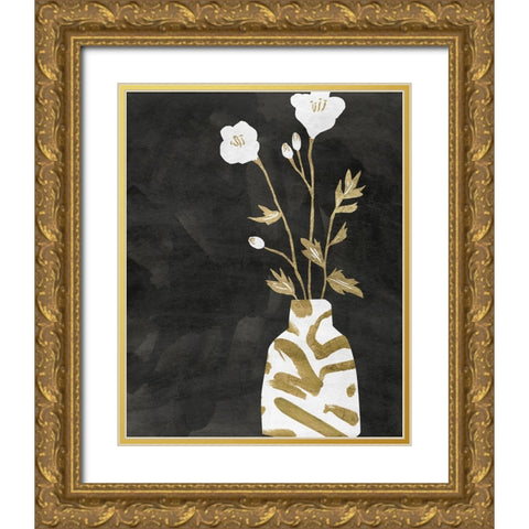 Golden Vase II Gold Ornate Wood Framed Art Print with Double Matting by Wang, Melissa