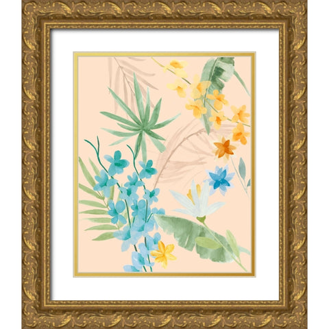 Breezy Tropical I Gold Ornate Wood Framed Art Print with Double Matting by Warren, Annie