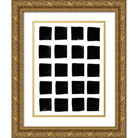 Square Print Gold Ornate Wood Framed Art Print with Double Matting by Haase, Andrea