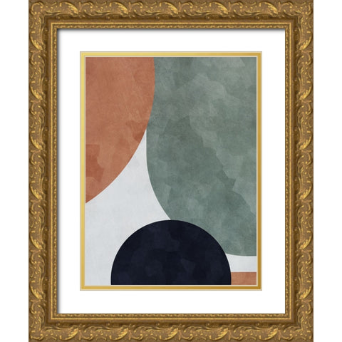 Abstract of Shapes I Gold Ornate Wood Framed Art Print with Double Matting by Aldridge, Ashley