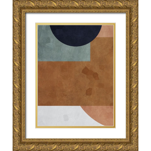 Abstract of Shapes III Gold Ornate Wood Framed Art Print with Double Matting by Aldridge, Ashley