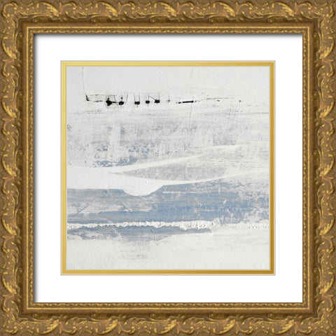 Blue Aria III Gold Ornate Wood Framed Art Print with Double Matting by Aryai, Sia