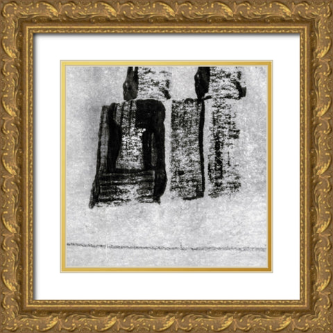 Black Aria I Gold Ornate Wood Framed Art Print with Double Matting by Aryai, Sia