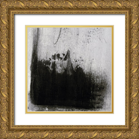 Black Aria II Gold Ornate Wood Framed Art Print with Double Matting by Aryai, Sia