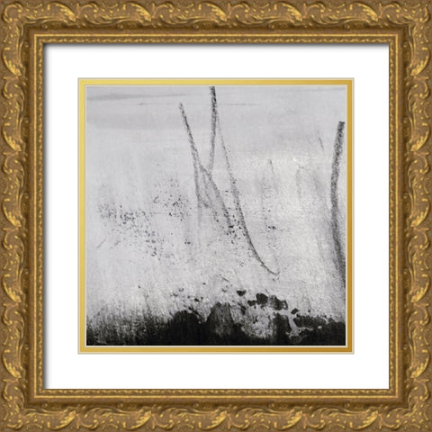 Black Aria III Gold Ornate Wood Framed Art Print with Double Matting by Aryai, Sia