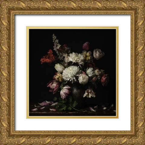 Spring Fling Blooms II Gold Ornate Wood Framed Art Print with Double Matting by McLean, Leah