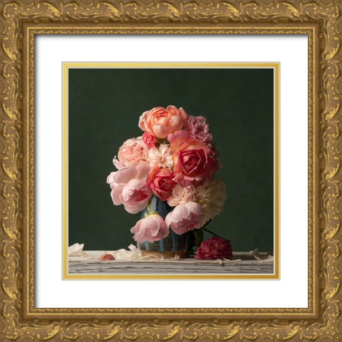 Just Petals I Gold Ornate Wood Framed Art Print with Double Matting by McLean, Leah