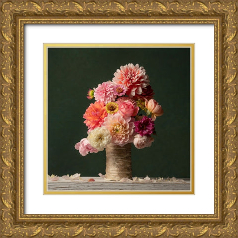 Just Petals II Gold Ornate Wood Framed Art Print with Double Matting by McLean, Leah