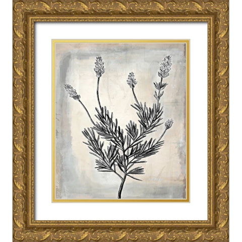 Floral Frame I Gold Ornate Wood Framed Art Print with Double Matting by Smith, Karen