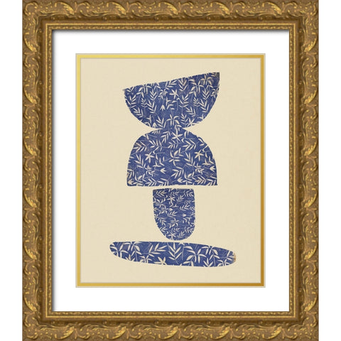 Blue Kilter I Gold Ornate Wood Framed Art Print with Double Matting by Smith, Karen