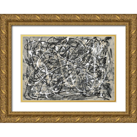 Pollack Homage I Gold Ornate Wood Framed Art Print with Double Matting by Willett, Michael