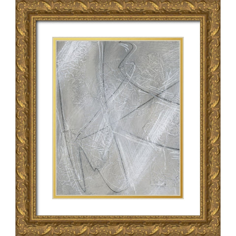 Aluminum II Gold Ornate Wood Framed Art Print with Double Matting by Moore, Regina