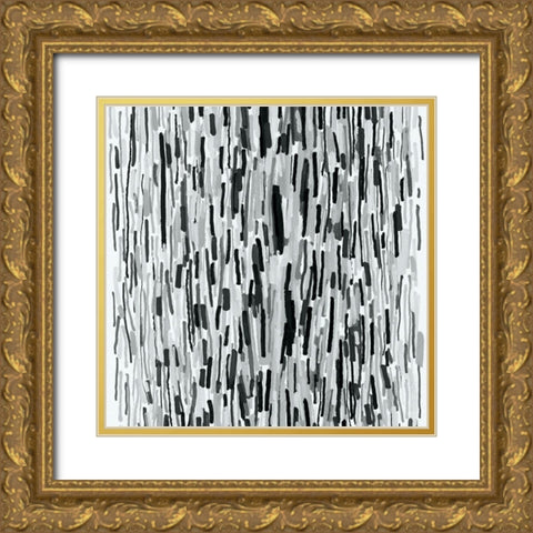 Charlotte Crosshatch Gold Ornate Wood Framed Art Print with Double Matting by Galapon, Nikki