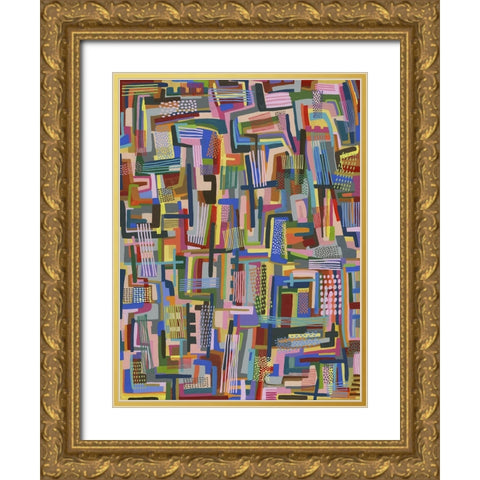 Patterned Shapes Gold Ornate Wood Framed Art Print with Double Matting by Galapon, Nikki