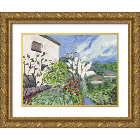 Tuscany Drive Gold Ornate Wood Framed Art Print with Double Matting by Galapon, Nikki