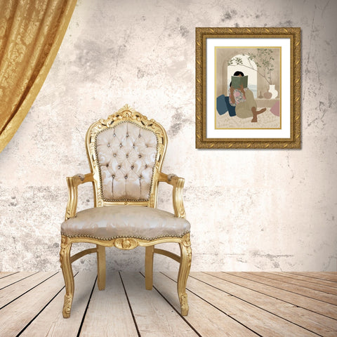 Reading Nook I Gold Ornate Wood Framed Art Print with Double Matting by Barnes, Victoria