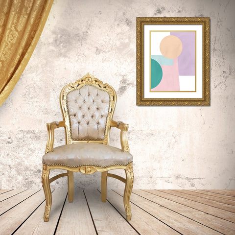 Paper Daydream I Gold Ornate Wood Framed Art Print with Double Matting by Vess, June Erica