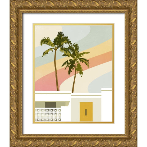 Palm Springs Paradise I Gold Ornate Wood Framed Art Print with Double Matting by Barnes, Victoria