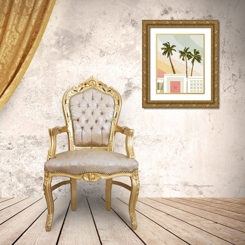 Palm Springs Paradise II Gold Ornate Wood Framed Art Print with Double Matting by Barnes, Victoria