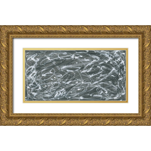Static Scramble I Gold Ornate Wood Framed Art Print with Double Matting by Vess, June Erica