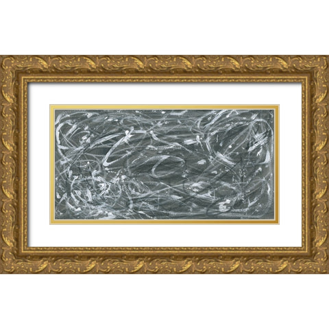 Static Scramble II Gold Ornate Wood Framed Art Print with Double Matting by Vess, June Erica