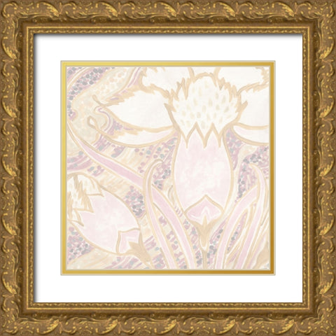 Parisian Nouveau Floral I Gold Ornate Wood Framed Art Print with Double Matting by Vess, June Erica