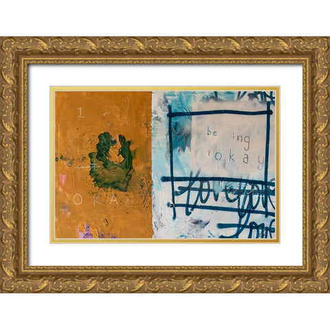 Being Ok I Gold Ornate Wood Framed Art Print with Double Matting by Youngstrom, Kent