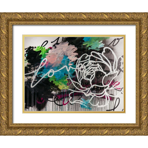 Flowertine II Gold Ornate Wood Framed Art Print with Double Matting by Youngstrom, Kent