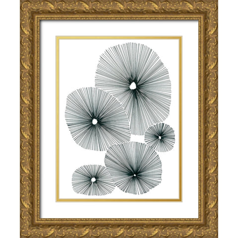 Bloom Spiral II Gold Ornate Wood Framed Art Print with Double Matting by Vess, June Erica