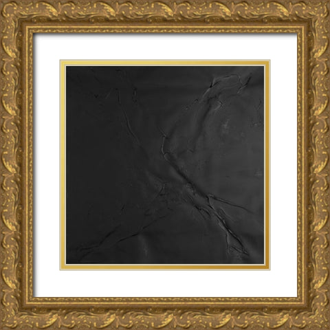 Onyx Square I Gold Ornate Wood Framed Art Print with Double Matting by Willett, Michael