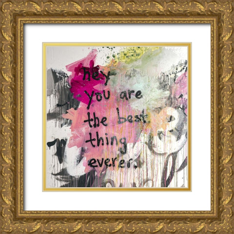 Hey I Gold Ornate Wood Framed Art Print with Double Matting by Youngstrom, Kent