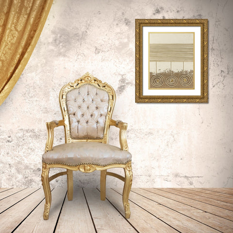 Golden Tribal Sign II Gold Ornate Wood Framed Art Print with Double Matting by Saunders, Alonzo