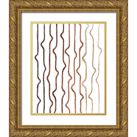Jagged Flow I Gold Ornate Wood Framed Art Print with Double Matting by Saunders, Alonzo